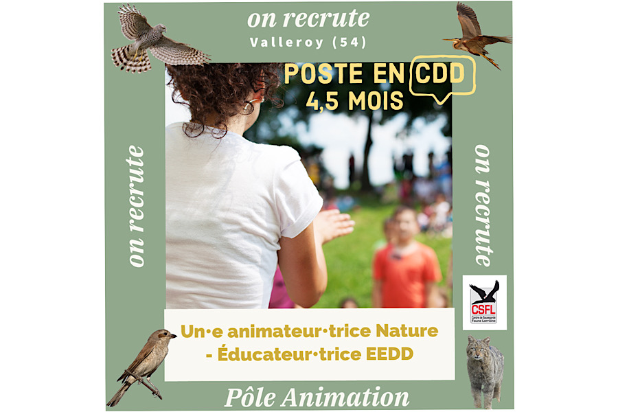 Offre d’emploi Animateur-trice Nature – Educateur-trice EEDD